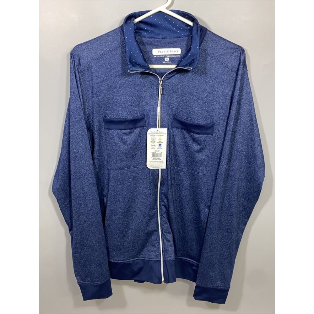 Pebble Beach Golf Womens Ladies Sport Jacket New XL Full Zipper Dark Navy Blue